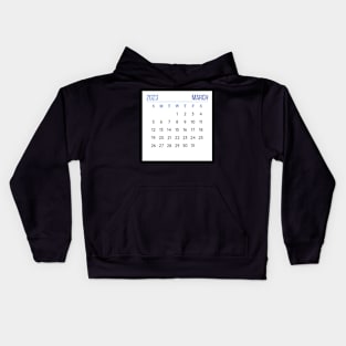 March 2023 Calendar Kids Hoodie